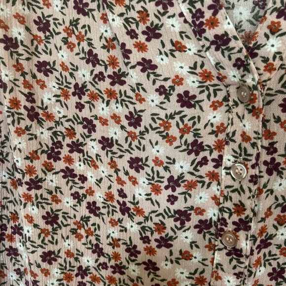 Market & Spruce Prat Sleeveless Henley Blouse 1X Pink & Floral - Picture 8 of 10